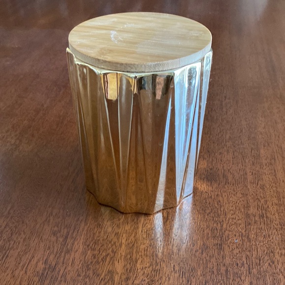 Shiny Gold Opaque Glass Jar with Lid - Picture 1 of 9